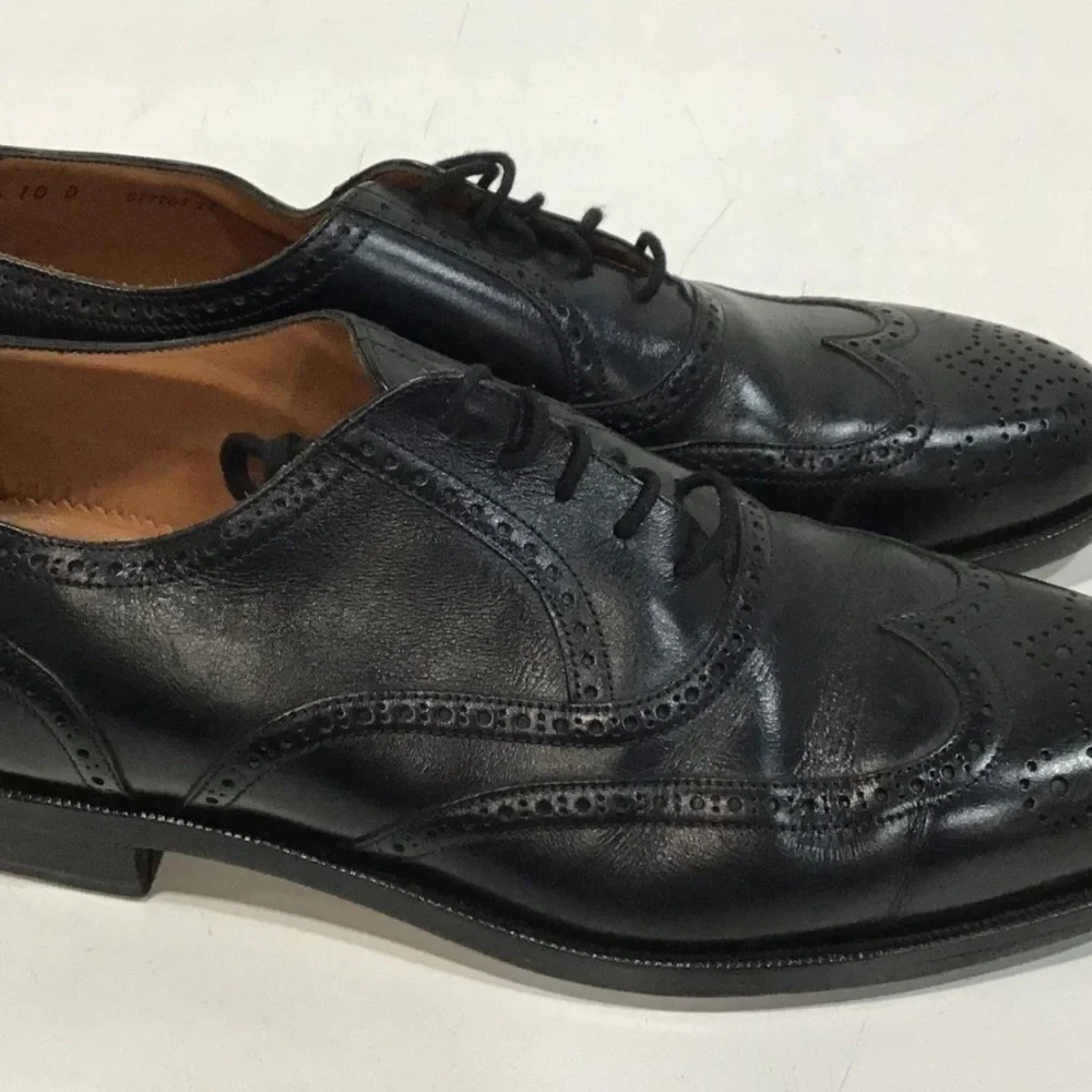Bally Classic Black Leather Men's Wingtips Dress Shoes Size 10D